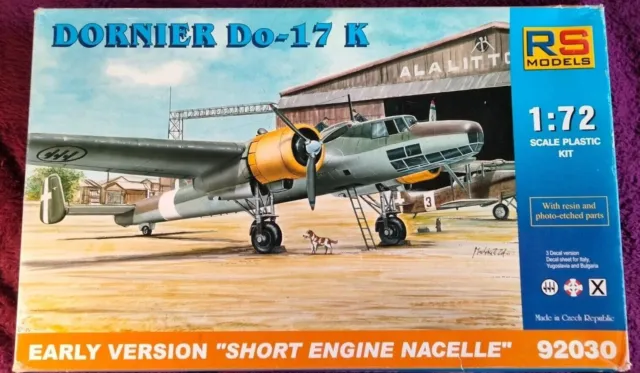 RS Models 1:72 Dornier Do-17K Short Nacelle Early Model Kit #92030 *SEALED BAGS*