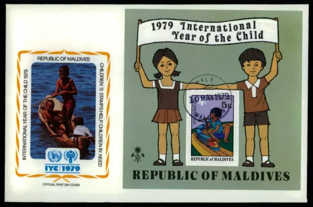 MALEDIVEN FDC 1979 UNICEF IYC YEAR OF THE CHILD JAHR DES KINDES UN UNO ua78