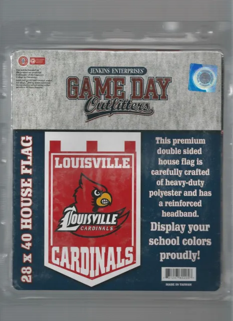 Louisville Cardinals 2 Sided Premium House Flag Banner 28" x 40"