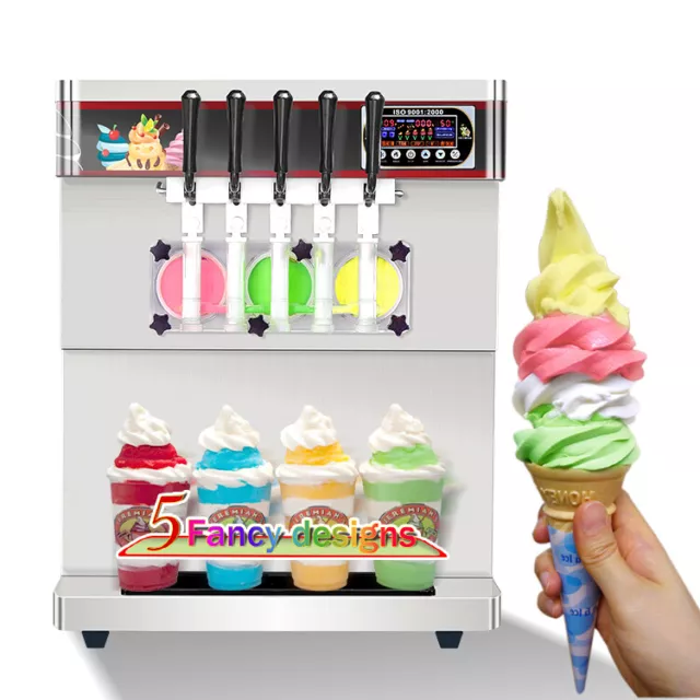 Kolice ETL Commercial table top 5 flavors soft serve ice cream machine 3+2 mixed