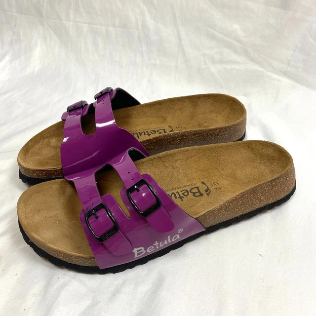 Birkenstock Betula Womens Sandal Strappy Leather Purple 270 Size US 11 42EU