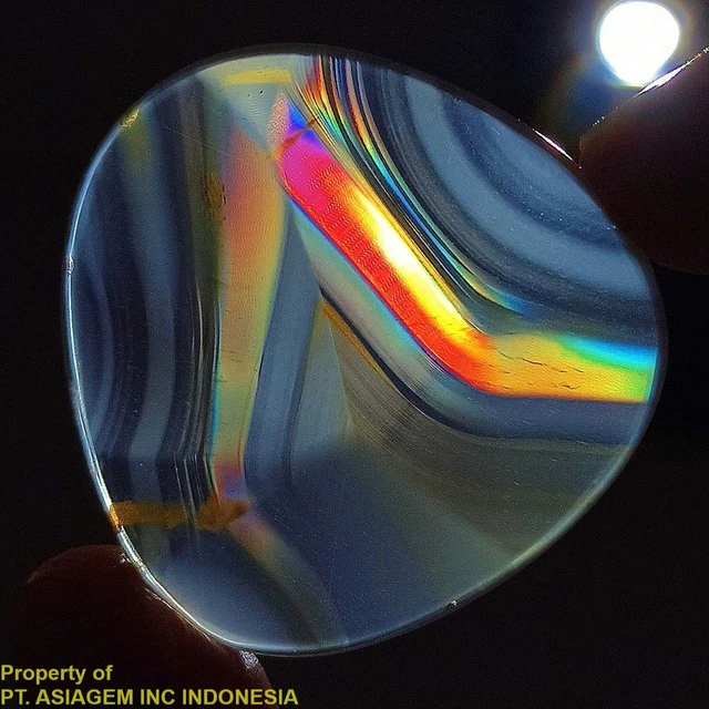 27ct 'A' Grade Rainbow IRIS AGATE ~Multi-Color Fire~ 1-of-a-kind ~100% Natural
