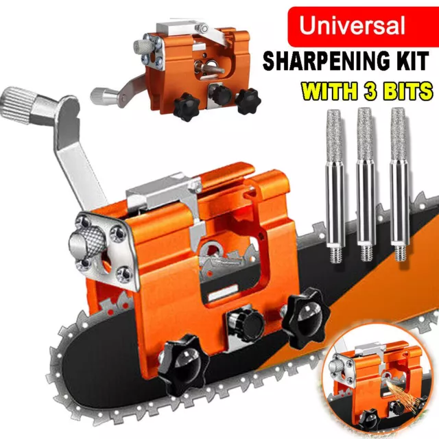 Universal Chainsaw Teeth Sharpener Chain Grinder Sharpening Jig File Tool Kit UK