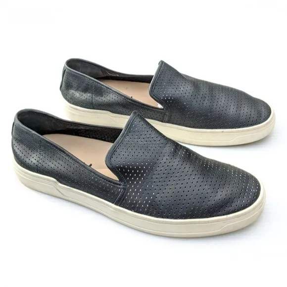 VIA SPIGA Galea 5 black perforated leather Slip-on Sneakers