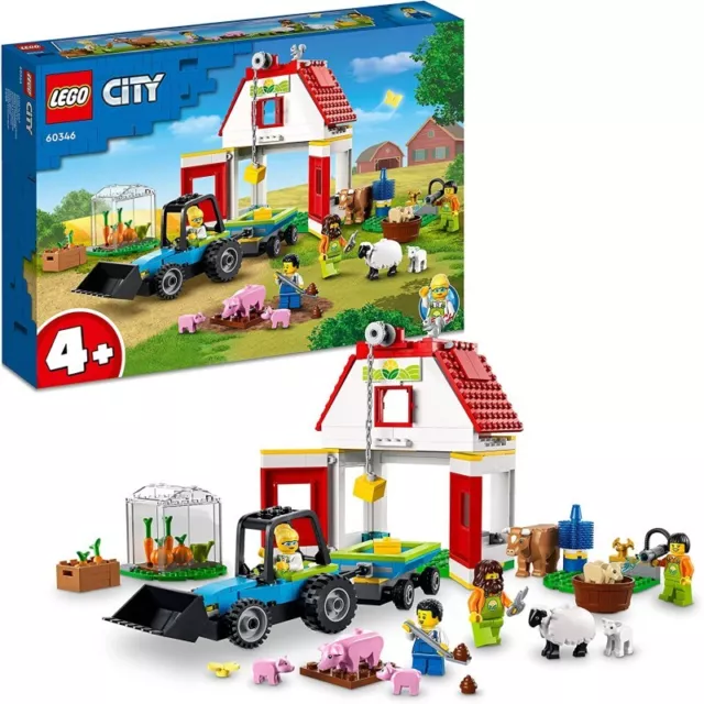 Lego City - Fienile e animali da fattoria - LEGO 60346 Set con Trattore Giocatto