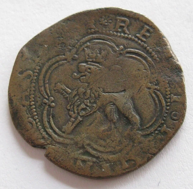 ZALDI2010 - Monarchs Catholics, 4 Maravedi Of Basin. 0.28oz/1 3/16in