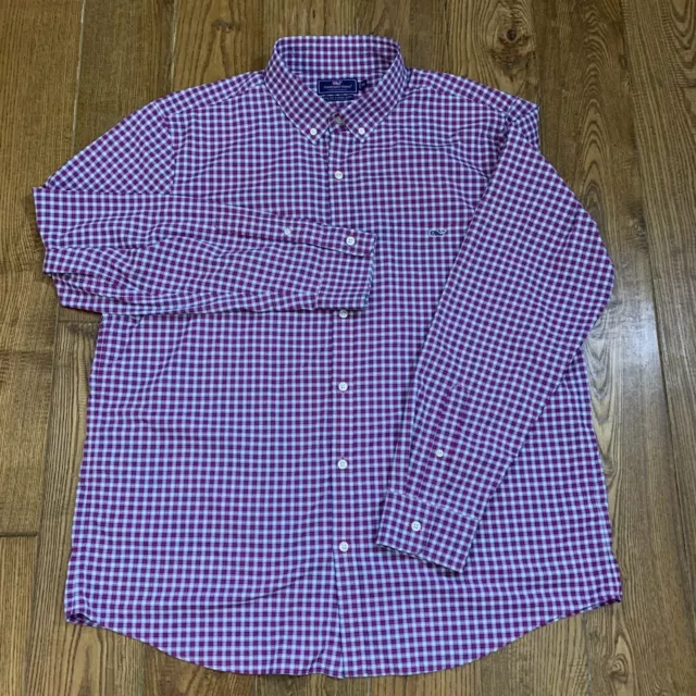 Vineyard Vines Shirt Mens Extra Large Slim Fit Tucker Check Button Down