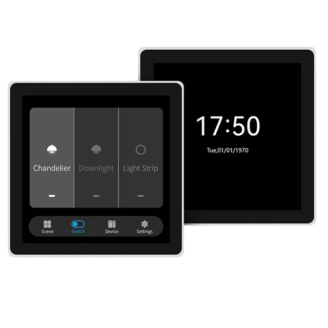 Smart Home Control Panel, Alexa Built-in, RERE 4 In-wall Screen Control Center for Tuya Smart Life App, Built-in Zigbee3.0 Hub and BLE SIG Mesh Gateway, Home Automation Touchscreen, EUR Version