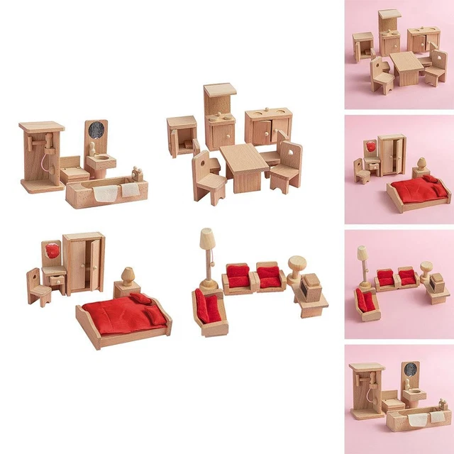 Jouets Anciens MOBILIER DE POUPÉE SALON EN ROTIN Canapé 2 fauteuils guéridon