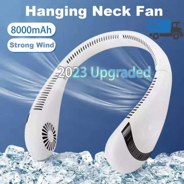 Bladeless Neck Fan Portable Cooler USB Rechargeable 8000mAh Air Cooling Neckband