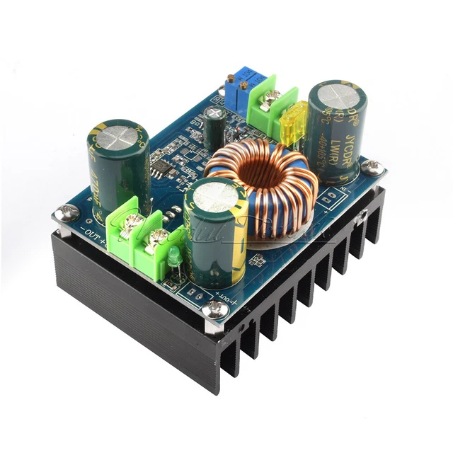 Convertitore Boost DC-DC 1200W 10-60V A 12-80V – Modulo Step-up Regolabile Con Radiatore - 5