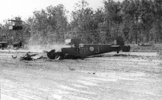 457 (RAAF) Sqn, Spitfire VC, A58-71 'ZP-J' at Satler Strip, 1944 - B&W copy neg
