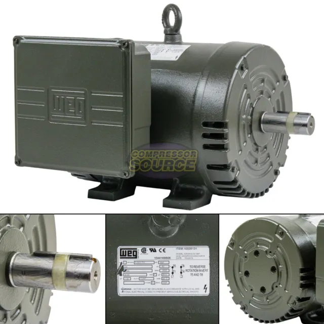 5HP Single Phase Electric Motor Air Compressor Duty 184T Frame 3450/3500 RPM WEG