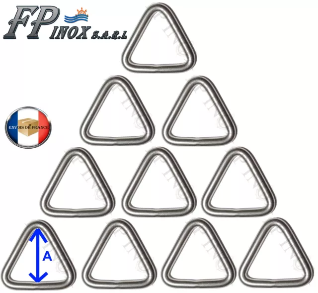 Anneau Triangulaire 5 mm x 30 mm ( Lot de 10 ) inox 316 Triangle --