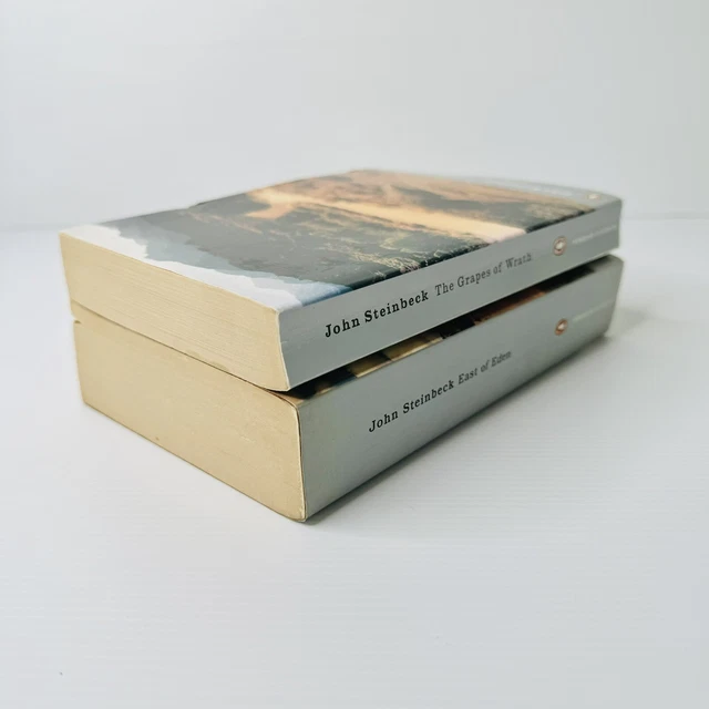 THE GRAPES OF Wrath + East of Eden by John Steinbeck Paperback Book Lot