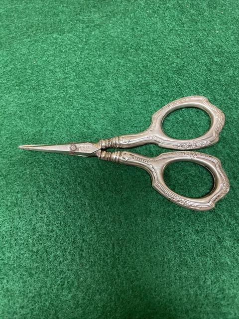 Sterling Silver Handle Scissors From Germany 3 1/2" long.  Selling "AS IS."
