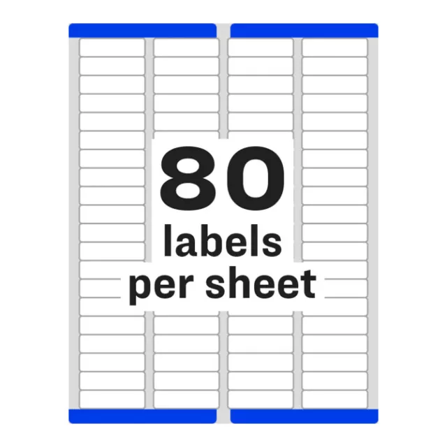 800 Blank Return Address Labels 1.75" x .5" Free Shipping