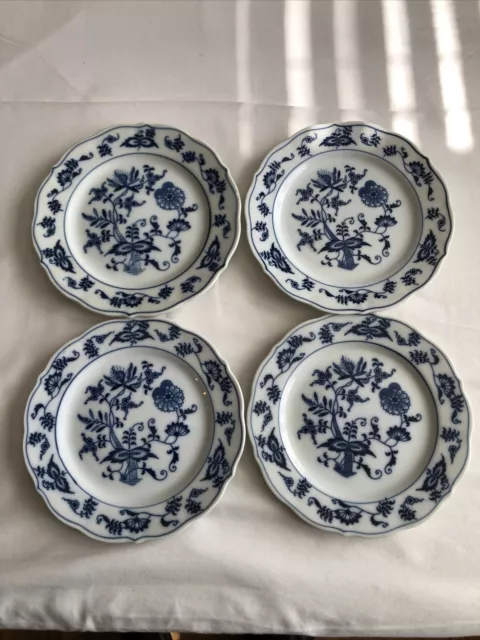 Blue Danube China Bread Plates Set Of 4 Blue Onion Japan 6 3/4 Inches