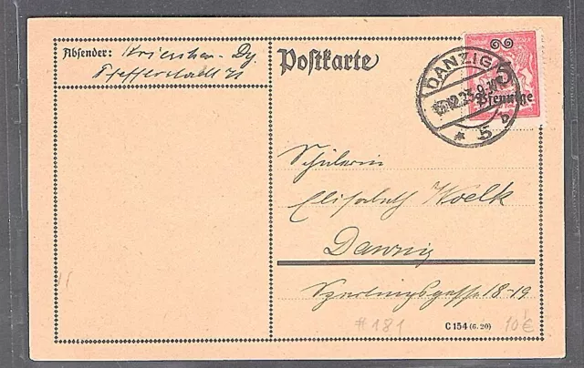 Danzig, Ortskartef mit EF.Mi.-Nr. 181