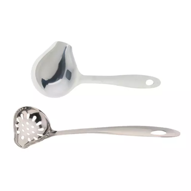 Stainless Steel Soup Spoons, Long Handle Round /Colander