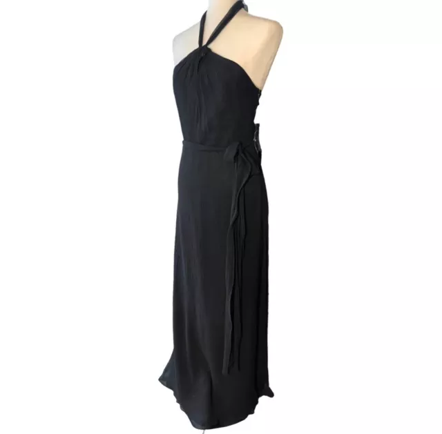 Vera Wang  Bridesmaid Collection Halter Gown Women's Size 6 Black Open Back