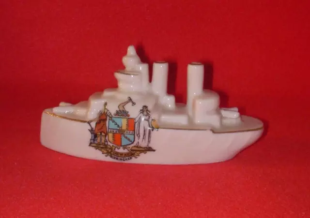 Carlton Crested China WW1 Battleship Birmingham Crest