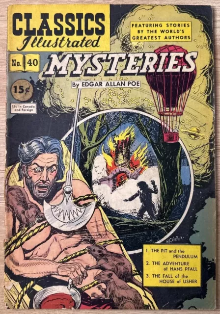 1940'S Classic Illustrated Comic Book No.40 Egar Allen Poe Mysteries!!