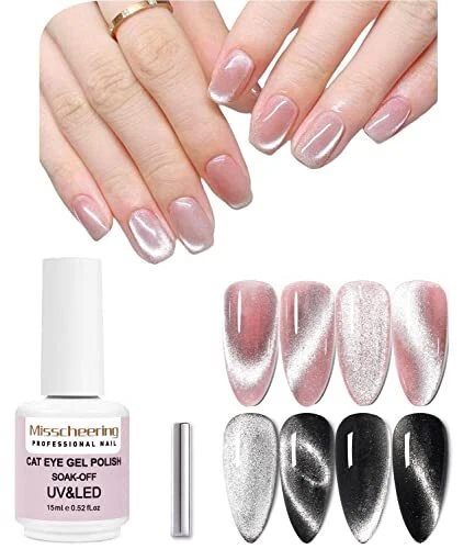 15ml Vernis Semi permanent Magnétique，9D Cat Eye Vernis Gel UV Soak Off Wide ...