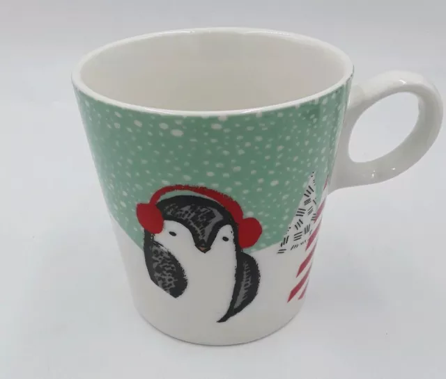 Starbucks Penguin Holiday Coffee Mug Christmas Tree Ceramic Cup 10 oz