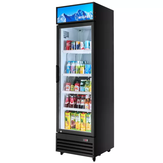 23" 12.8 CF ETL Commercial Glass Door Cooler Display Refrigerator Merchandiser