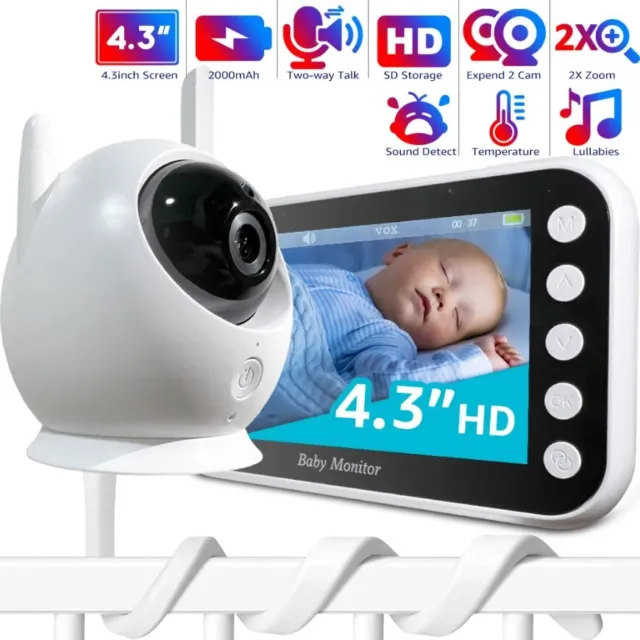 4.3" 720P Wireless Audio Video Baby Monitor Camera Two Way Talk Pet  Cam