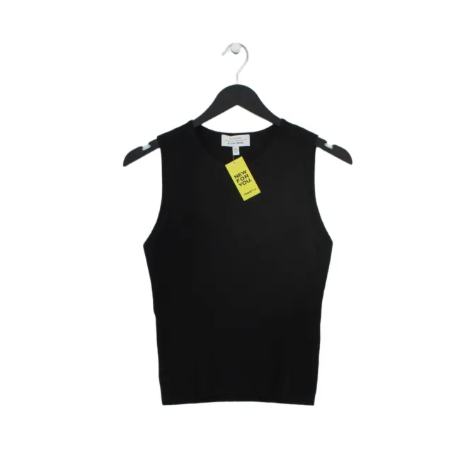 & Other Stories Women's T-Shirt S Black Viscose with Polyamide Basic