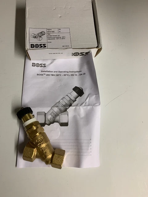 Boss 205 Valvola di Bilanciamento Termostatico 50-65 Gradi C 1/2"" Filo Femmina