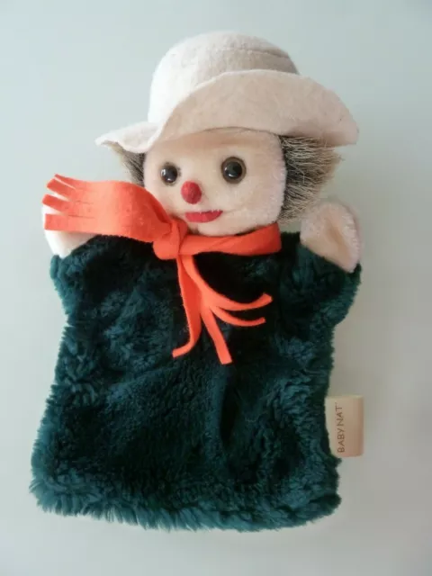 94. Doudou Plat Marionnette Baby Nat Herisson Vert Echarpe Orange Chapeau - Ttbe