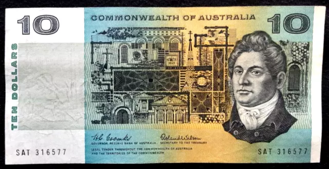 Australia $10 ten dollars Commonwealth of Australia Coombs Wilson note circ