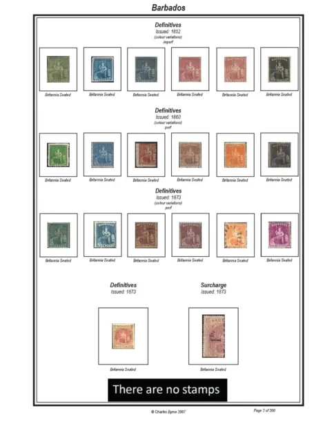 Print a Barbados (1852-2023) Stamp Album fully illustrated & annotated