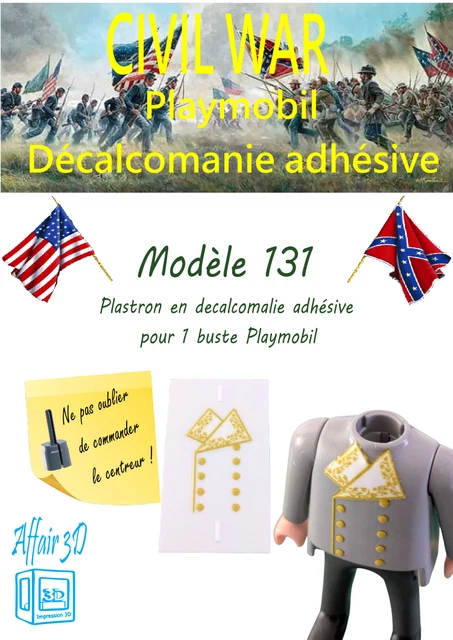 Harnais Nordiste Zouave (N°31) Compatible Playmobil ACW - Custom 3D - Occasion Vintage