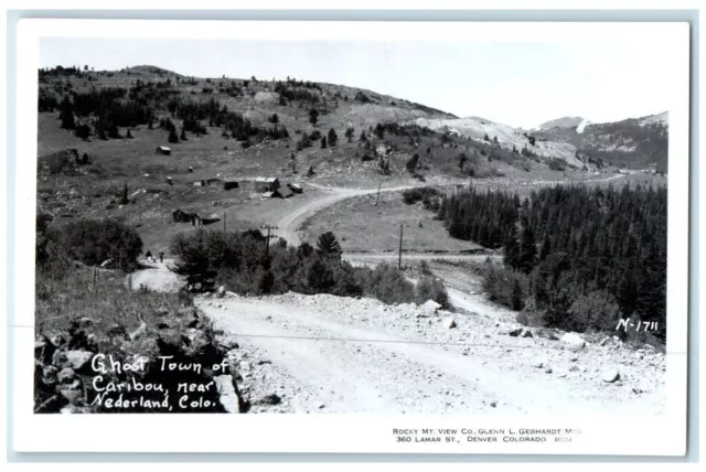 c1940s Ghost Town Of Caribou View Near Nederland Colorado CO RPPC Photo Postcard