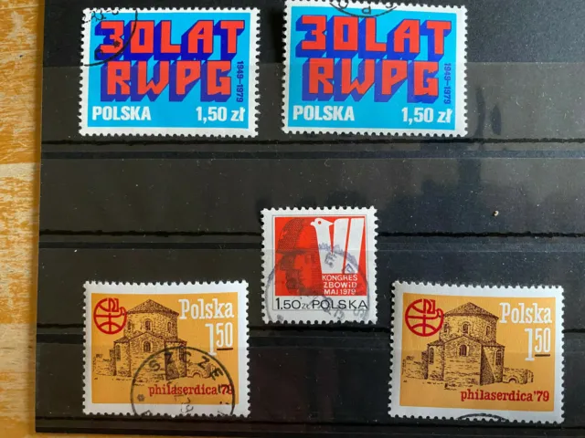 Briefmarken Polen Polska 1979 Mi-Nr. 2625, 2626, 2627 gestempelt + Zugabe