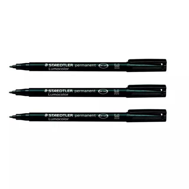 [Ref:317/9-N-3] STAEDTLER Lot de 3 Marqueurs permanent "Lumocolor 317M" Pointe