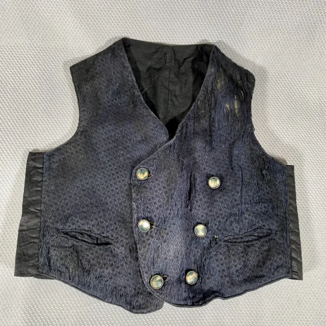 Child's Vintage Victorian Vest Antique 19th 20th Century Late 1800's