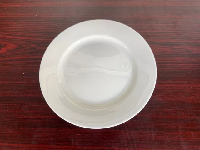NEW 6-1/2" Round Plate Bone China White Rim Tria Lunch Brunch App #9049