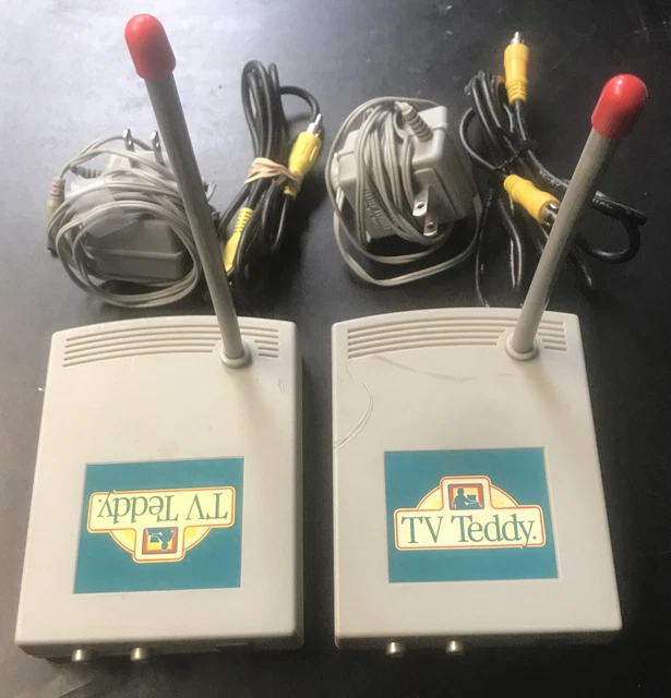 2 VINTAGE TV Teddy Talk Box Converter Console,Power Interactive Bear