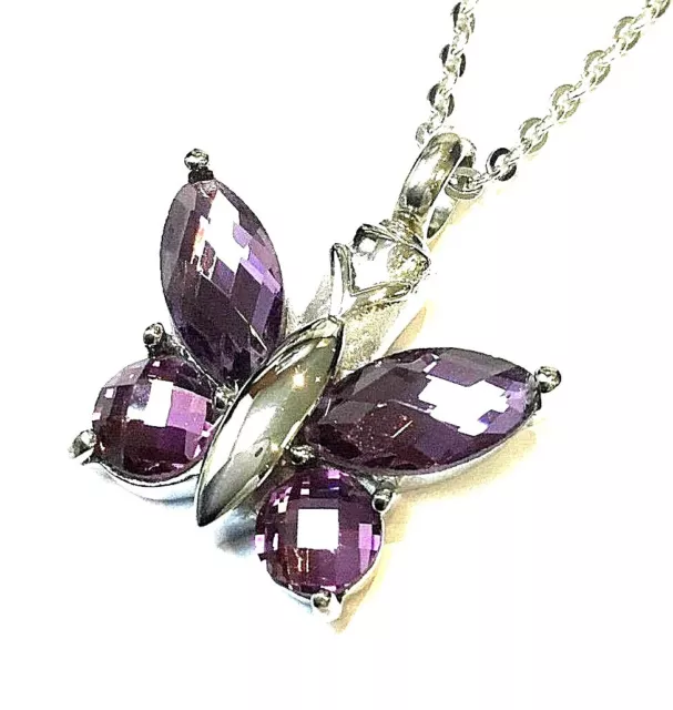 Cremation Ashes Jewellery Keepsake Necklace Urn "Purple Butterfly"