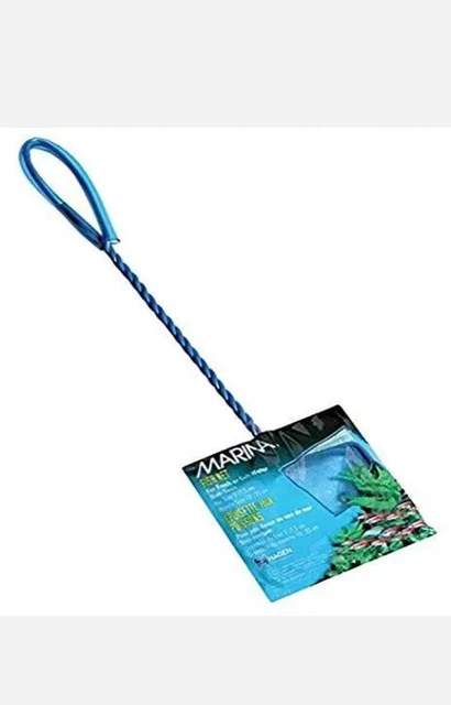 3-Inch Blue Fine Nylon Net with 10-Inch Handle, Aquarium Maintenance Tool
