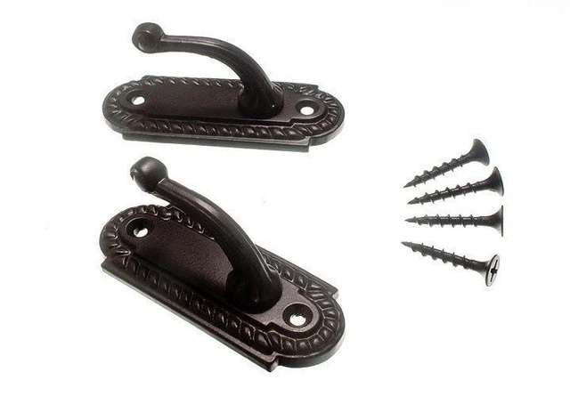 Pair Of Curtain Tie Backs Georgian Black: 70Mm With Screws 15C8