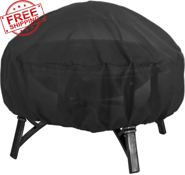 Cover Heavy Duty Waterproof round Fire Pit Bowl Cover with Coating 38 Inch Black