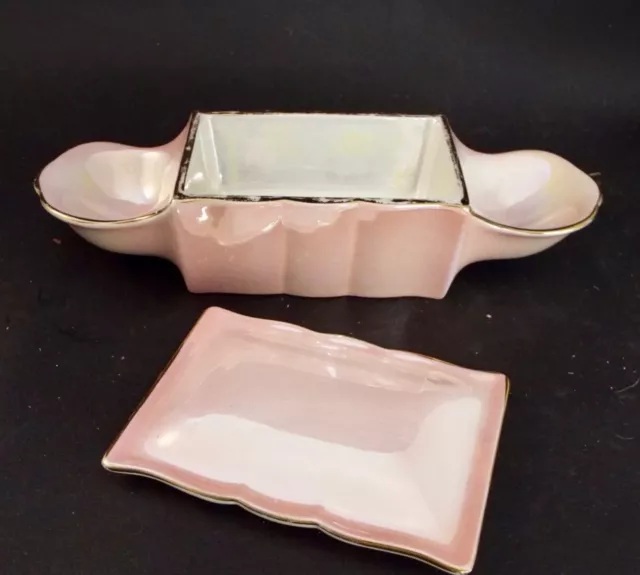 Carlton Ware Pink Lustre Trinket Box Tray / Cigarette Box - Pattern 2252