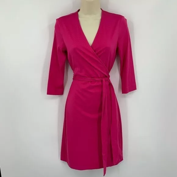 DVF Diane von Furstenberg New Julian two cabaret pink wrap dress new S 4 6