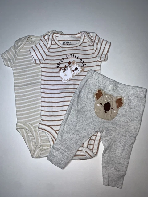 Carters Baby Boys 3pc Pants Tops Outfit Set Size NEWBORN